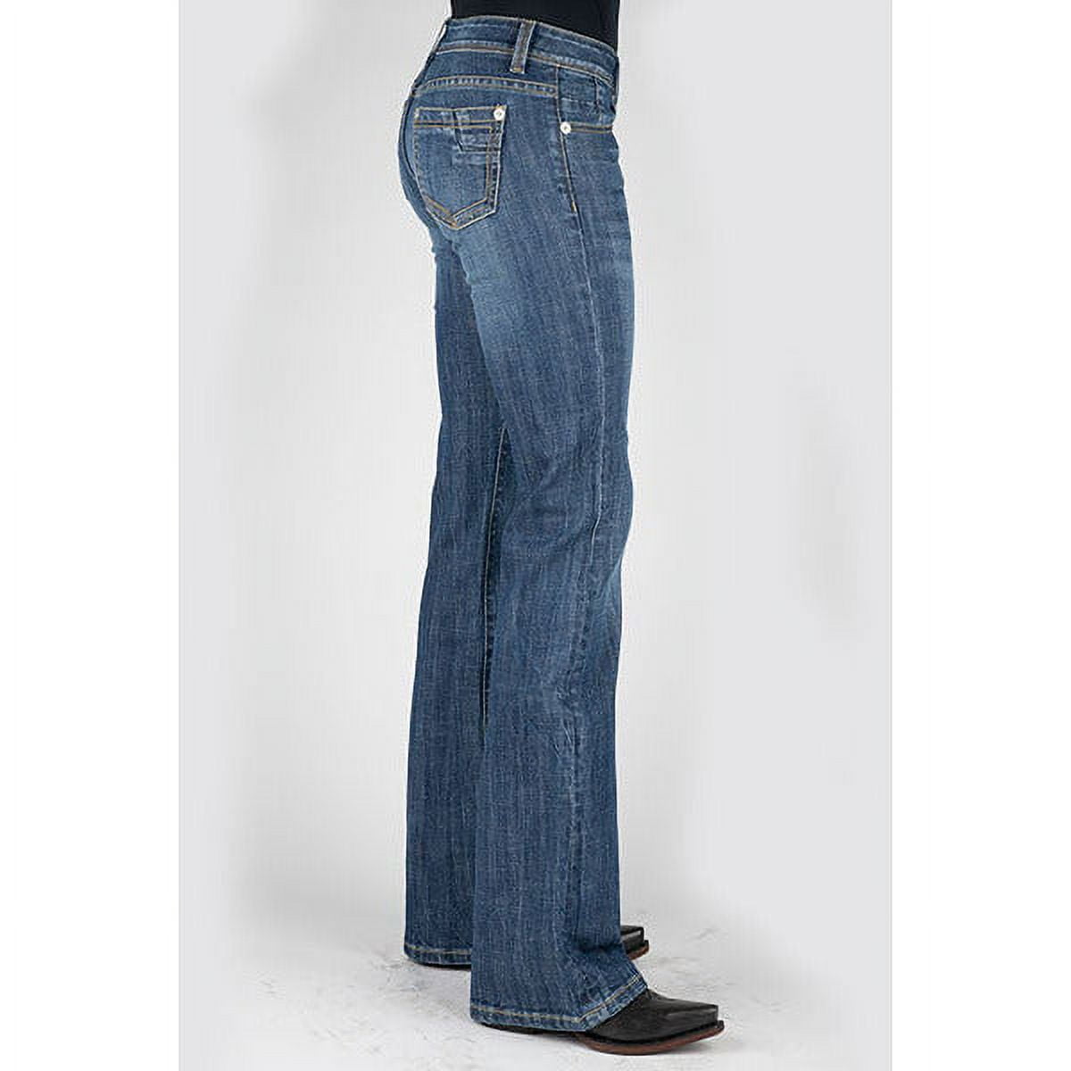 Women s Stetson 816 Classic Boot Cut Jean with Plain Back Pocket Blue
