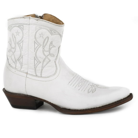 Women's Stetson Anika Leather Boots Handcrafted White