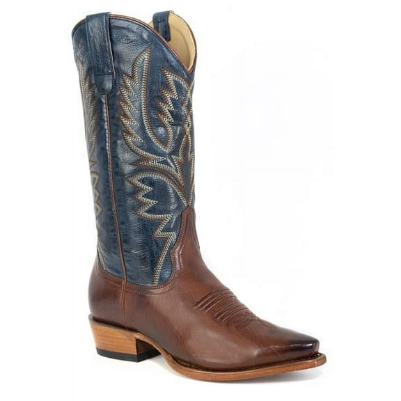 Women's Stetson Annie Leather Boots Snip Toe Handcrafted Brown