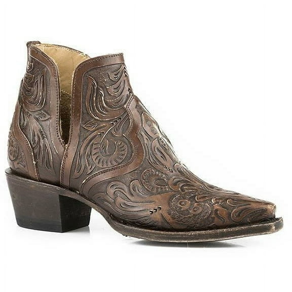 Women's Stetson Aviana Leather Boots Handcrafted Brown