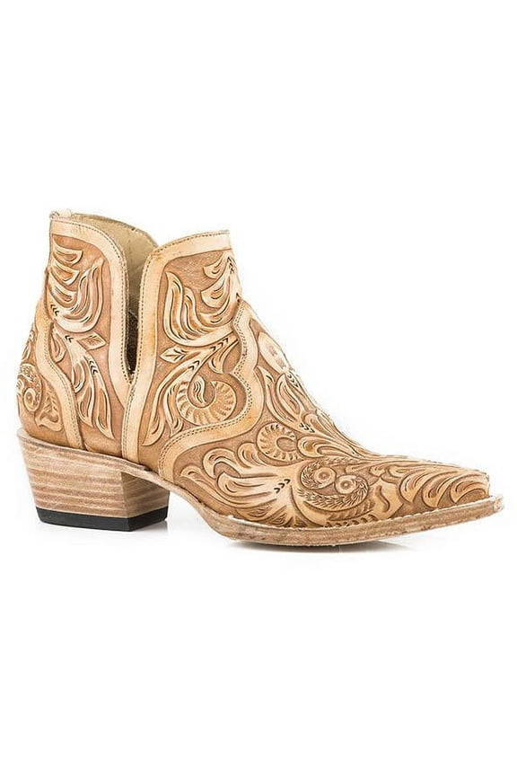 Women's Stetson Aviana Leather Boots Handcrafted Tan