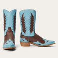 thumbnail image 1 of Women's Stetson Beth Leather Boots Snip Toe Handcrafted Blue, 1 of 6