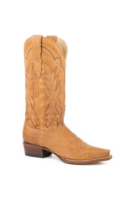 Women's Stetson Casey Leather Boots Handcrafted Tan