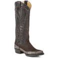 thumbnail image 1 of Women's Stetson Dakota Boots Knee High Snip Toe Handmade Brown, 1 of 2