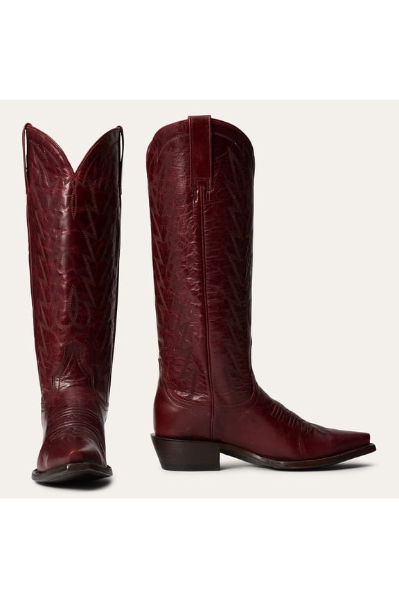 Women's Stetson Dove Goat Boots Snip Toe Handcrafted Red