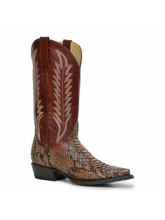 Women's Stetson Ember Python Boots Handcrafted Brown