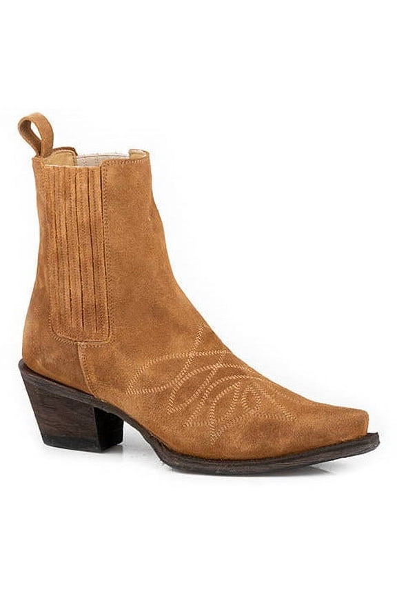 Women's Stetson Jordan Suede Leather Boots Handcrafted Tan