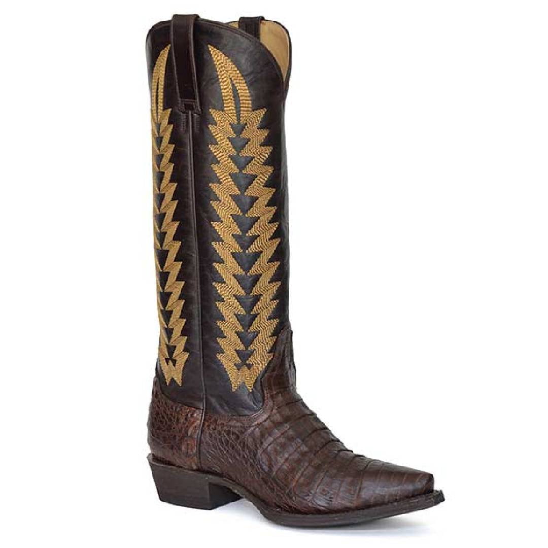 Women s Stetson Kenzie Caiman Boots Handcrafted Brown