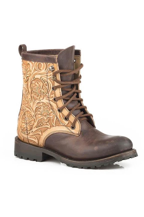 Women's Stetson Lennon Leather Boots Handcrafted Brown