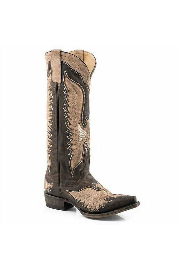 Women's Stetson Lottie Leather Boots Handcrafted Brown