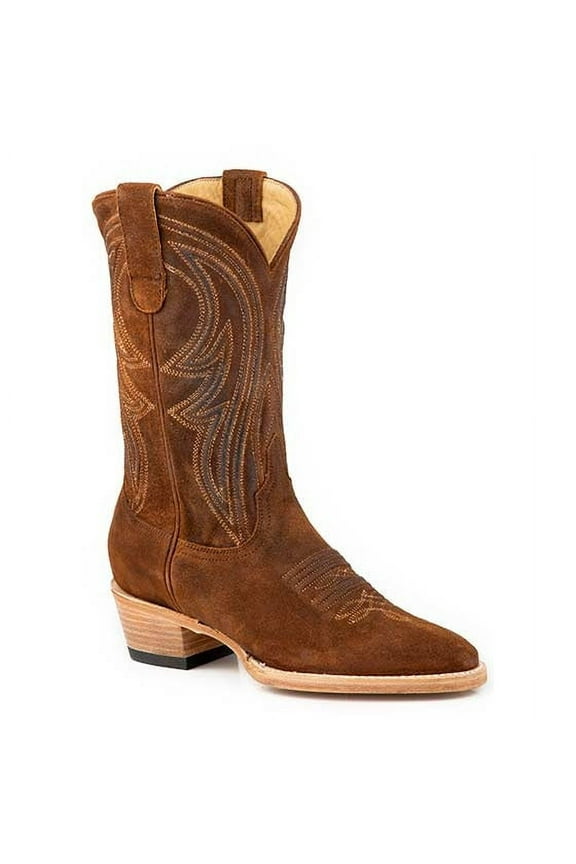 Women's Stetson Nora Boots Handcrafted Suede Brown