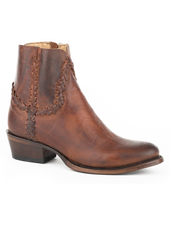 Women's Stetson Pixie Leather Boots Handcrafted Brown