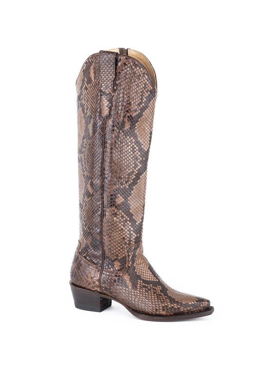 Women's Stetson Yasmin Python Boots Handcrafted Brown
