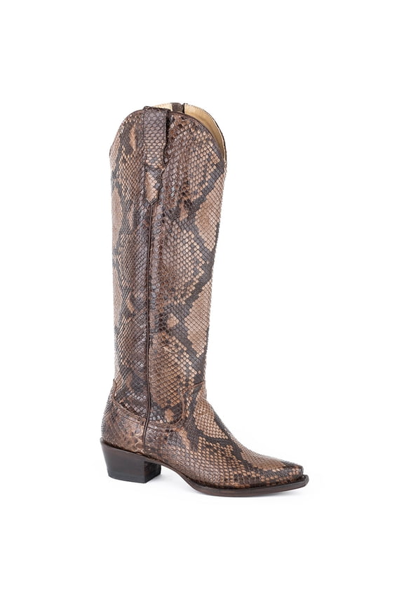 Women's Stetson Yasmin Python Boots Handcrafted Brown