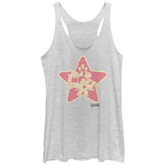 Women's Steven Universe Crystal Gems Racerback Tank Top White Heather Small