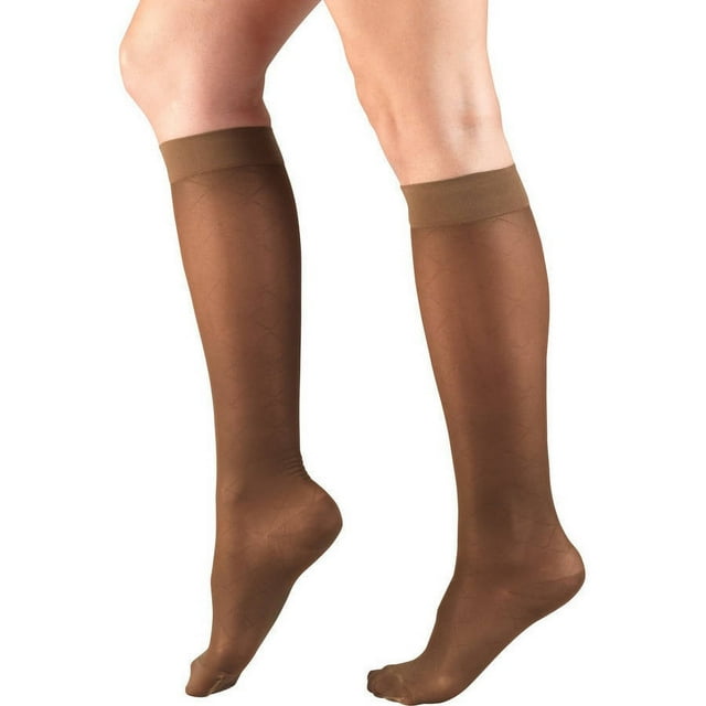 Women's Stockings, Knee High, Sheer, Diamond Pattern: 15-20 mmHg ...