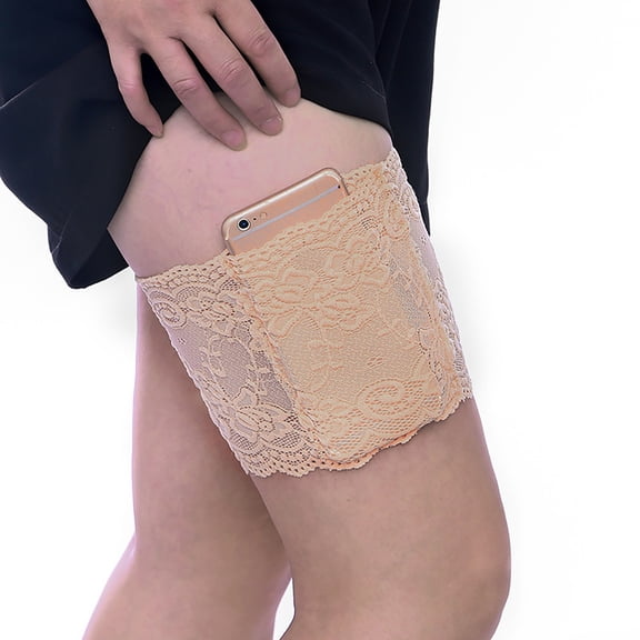 Women's Stockings Lei Silk Sock Sets Non Slip Thigh Mobile Phone Bag Women'S Garter Belts Pocket, Women's Accessories Stockings XS