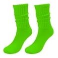 thumbnail image 1 of Women's Stockings Socks Solid Color Crew Socks Colorful Lightweight Cotton Athletic Socks,Green Women's Accessories Stockings, 1 of 5