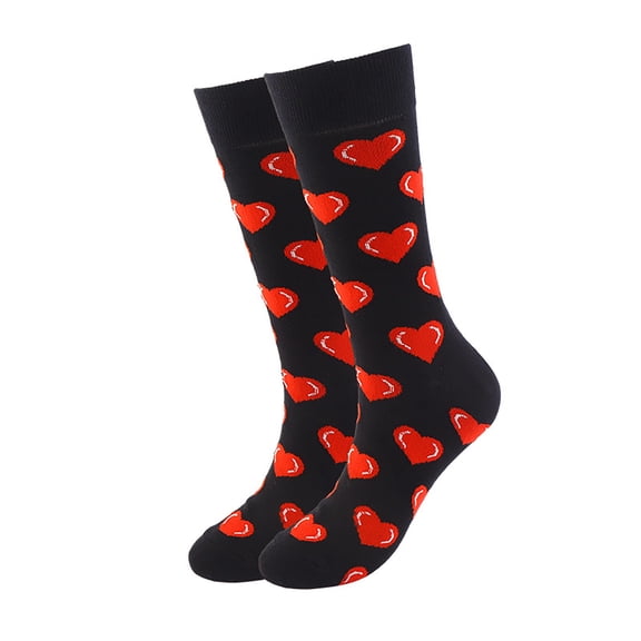 Women's Stockings Valentines Day Socks Heart Lips Pattern Cotton Crew Socks For Couples Funny Novelty His And Hers,Black Women's Accessories Sto