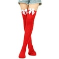 thumbnail image 1 of Women's Stockings Womens Long Socks Bowknot Pure Color Socks Thigh High Socks Over The Knee Socks Festival Christmas, Women's Accessories Stockings, 1 of 5