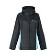 thumbnail image 1 of Frogg Toggs StormWatch Jacket, Waterproof Jacket for Women with Adjustable Hood, Black/Turquoise, Large, 1 of 6
