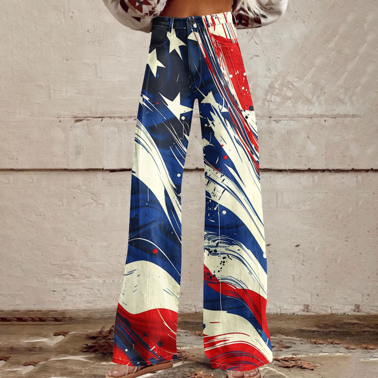 Women's Straight Leg Casual Pants with Button Pockets, Denim-Like Wide Leg Trousers for Daily Wear and Leisure Activities