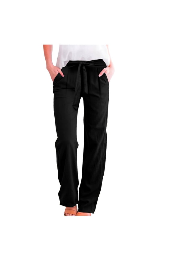 Women's Straight Leg Dress Pants - Ponte Knit Trousers with Elastic Waist, Professional & Comfortable for Office & Business Casual | Straight Leg Dress Pants