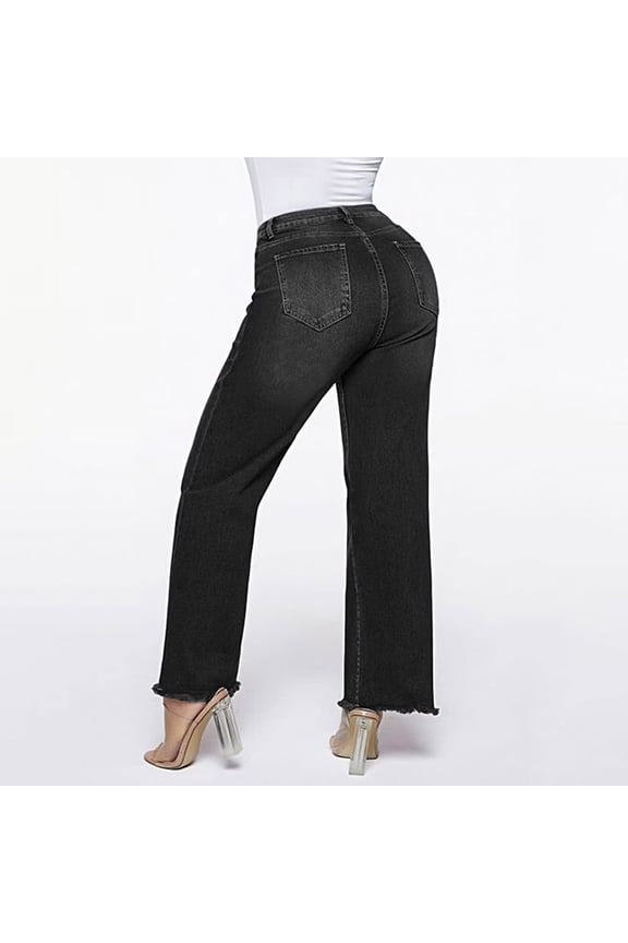 Women's Straight Leg Jeans Casual Mid Rise Denim Pants Women High Waist Pants Jean Mom Jean Jean Pants for Women plus Jean Pants for Women with Holes Woman Pants Size 14 Womens Jean Designer Wide Leg