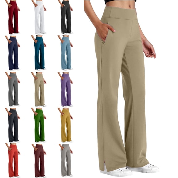 Women's Straight Leg Low rise Sweat Pants Wide Leg Sweatpants Drawstring Elastic High Waist Yoga Pants with Pockets