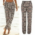 thumbnail image 1 of Women's Straight Leg Pants Elastic Waist Loose Casual Straight Leg Trousers with Pockets, 1 of 7