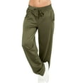 thumbnail image 1 of Women's Straight Leg Pants Mid Waist Drawstring Workout Comfy Trouser Sweatpants Loose Athletic Running Pants, 1 of 9