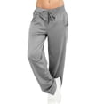 thumbnail image 1 of Women's Straight Leg Pants Mid Waist Drawstring Workout Comfy Trouser Sweatpants Loose Athletic Running Pants, 1 of 9