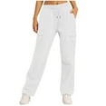 thumbnail image 1 of Women's Straight Leg Sweatpant Casual Solid Wide Leg Sweatpants Drawstring Elastic Pants with Pockets, 1 of 7