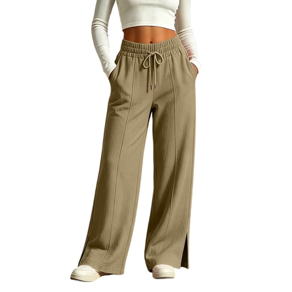 Women's Straight Leg Sweatpants Fashion Casual Straight Solid Color Loose Pants Home and Work Wear
