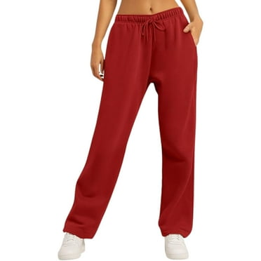 Women’s Straight Leg Sweatpants High Waisted Baggy Pants Preppy Clothes for Teen Girls Fall Outfits 2024 Coffee