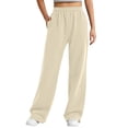 thumbnail image 1 of Women's Straight Leg Sweatpants Women's Solid-Color Sweatpants With Pockets And Side Slits Comfy Sweatpants for Women Gifts for Her, 1 of 9
