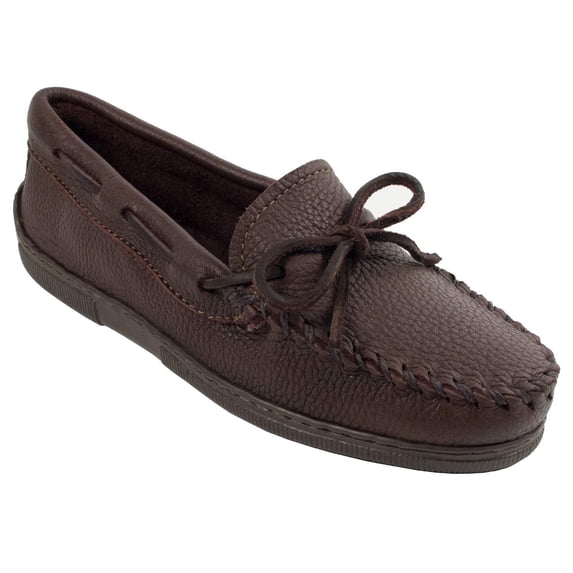 Minnetonka Women's Moosehide Classic Slip-On,Chocolate,6 M US