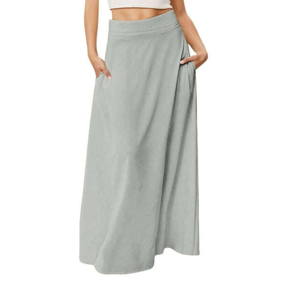 Women's Straight Solid Midi Skirt - Casual Basic Skirt for Daily Wear, Spring/Summer/Fall
