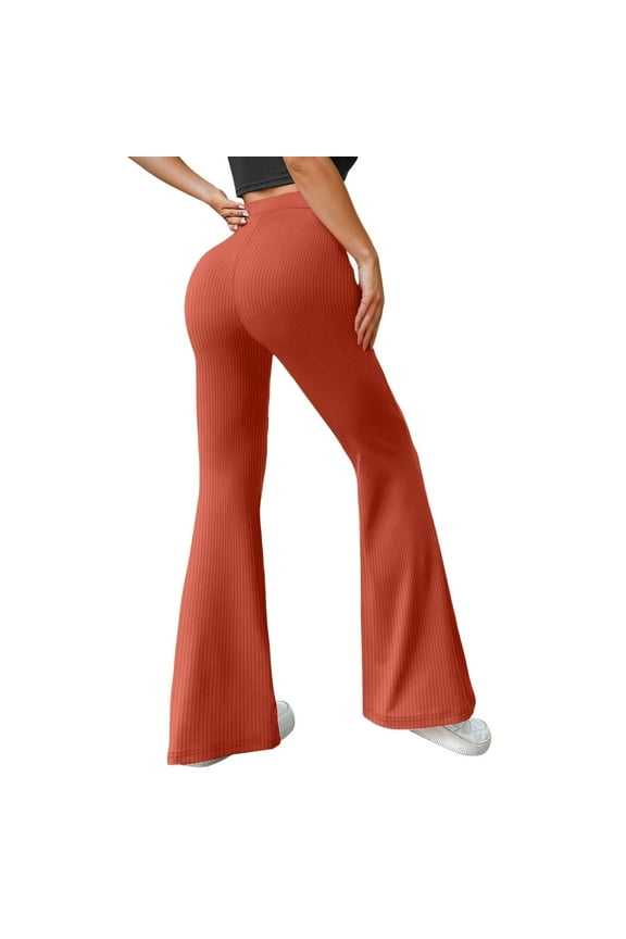 Women's Straight Yoga Pants - Mid-Rise, Wide Leg, Elastic Waist, Deep Side Pockets, Hand Wash, Polyester-Spandex, Sizes XS-XL, Work/Weekend Wear