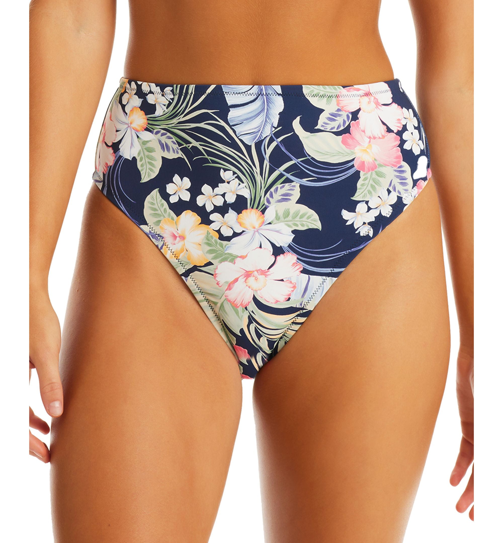 Women's Stranded In Paradise Printed High-Waist Swim Bottoms Multi S