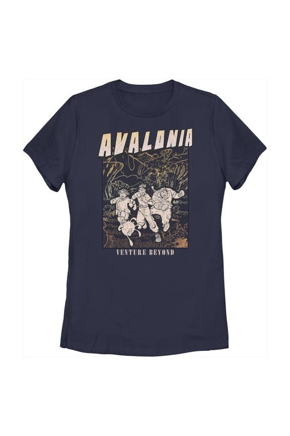 Women's Strange World Avalonia Venture Beyond Graphic Tee Navy Blue Small