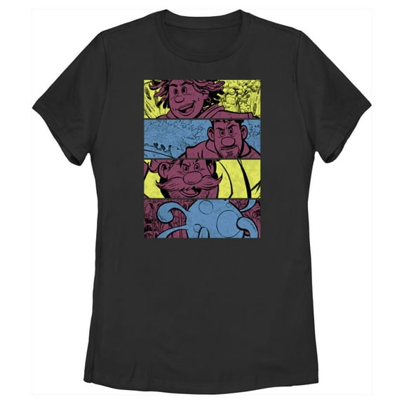 Women's Strange World Clade Family Comic Strips  Graphic Tee Black Small