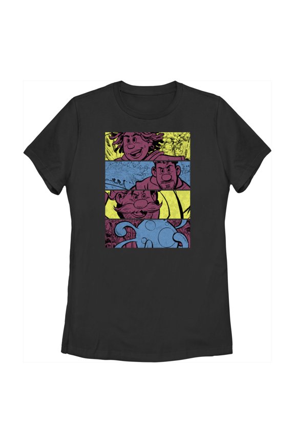 Women's Strange World Clade Family Comic Strips Graphic Tee Black X Large