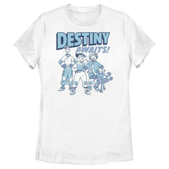 Women's Strange World Destiny Awaits Graphic Tee White Small