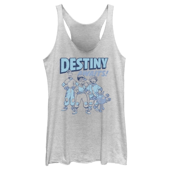 Women's Strange World Destiny Awaits Racerback Tank Top White Heather 2X Large