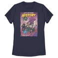 thumbnail image 1 of Women's Strange World Let's Go Make History Graphic Tee Navy Blue Large, 1 of 4