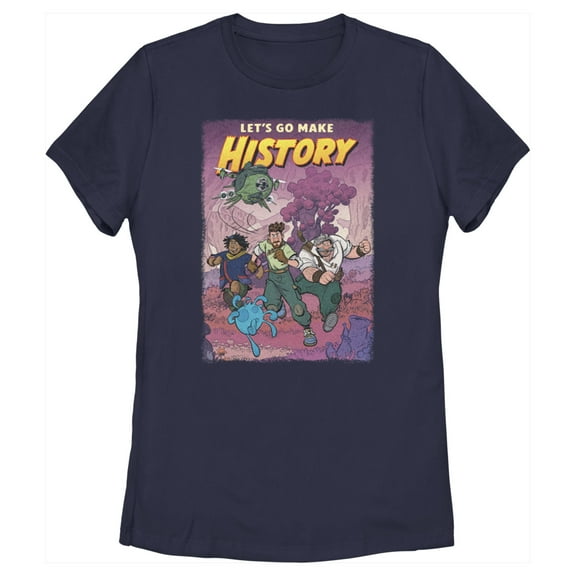 Women's Strange World Let's Go Make History Graphic Tee Navy Blue Large