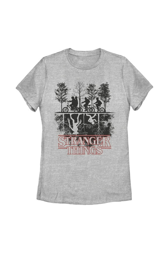 Netflix Women's Stranger Things Biking in Upside Down Graphic T-Shirt