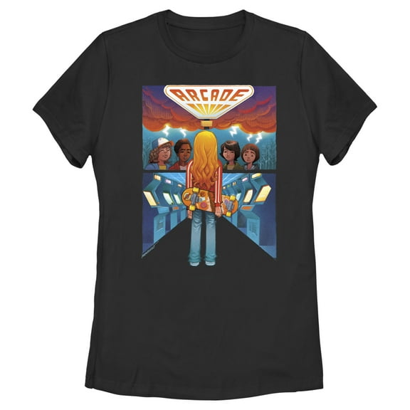 Netflix Women's Stranger Things Netflix Boy's Meet Arcade Girl Graphic T-Shirt