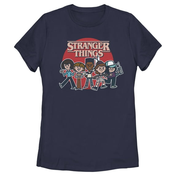 Netflix Women's Stranger Things Cartoon Gang Graphic T-Shirt